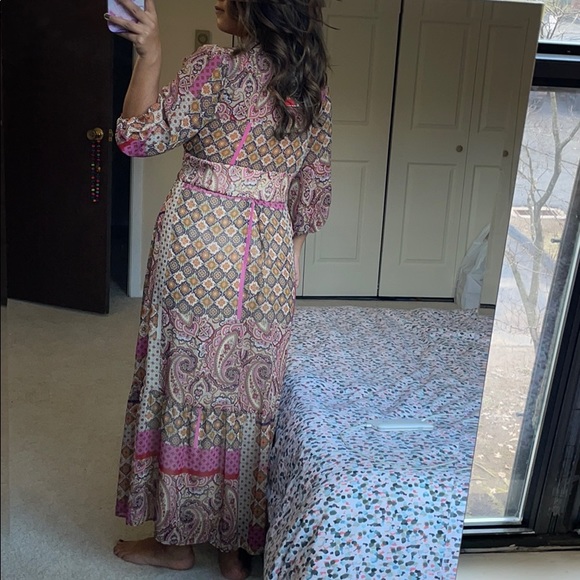 ZARA bloggers favorite multicolor Paisley print dress size small NWT - Picture 6 of 8